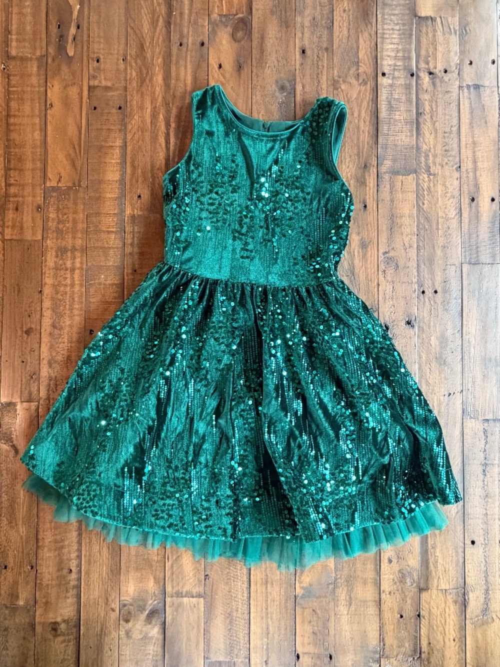 Rare Editions Emerald Green Sequin Party Dress Girls 12 Holiday Formal